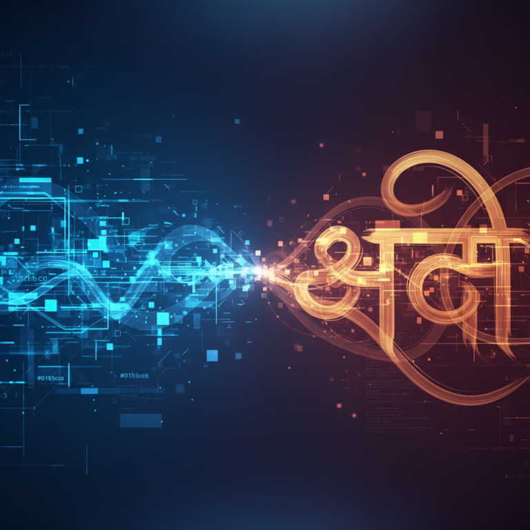 यूनिकोड से Walkman Chanakya फॉन्ट कनवर्टर प्रक्रिया का डिजिटल चित्रण।