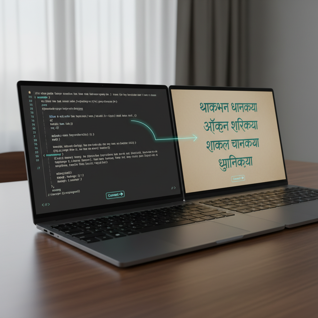 Interface illustration of a Unicode to Walkman Chanakya converter tool