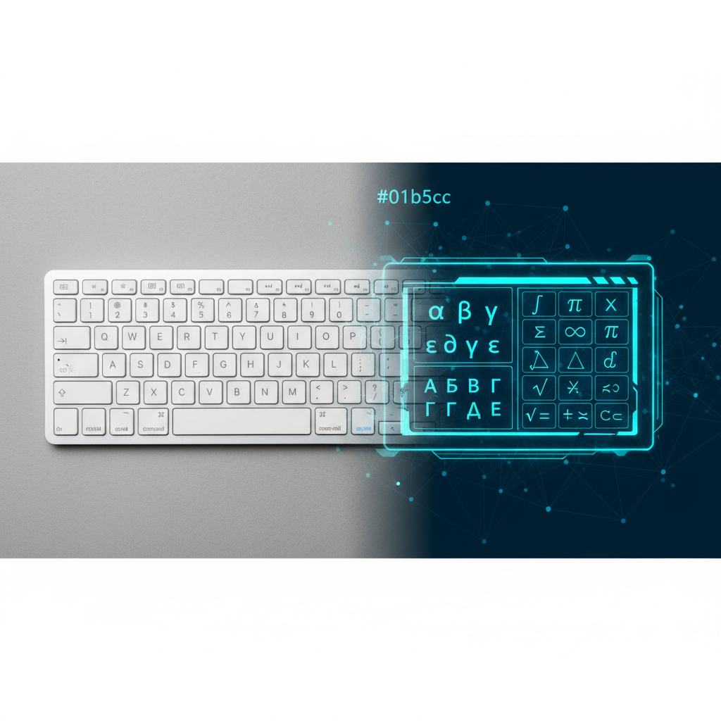 Comparison of a standard keyboard and the vast character set provided by a digital Unicode input tool.