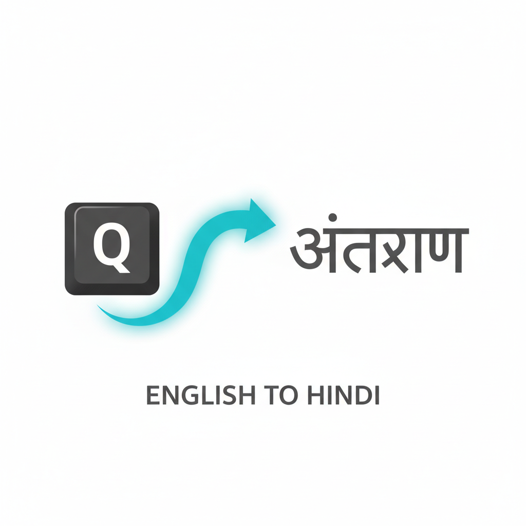 ध्वन्यात्मक टाइपिंग से हिंदी यूनिकोड में रूपांतरण प्रक्रिया का चित्रण