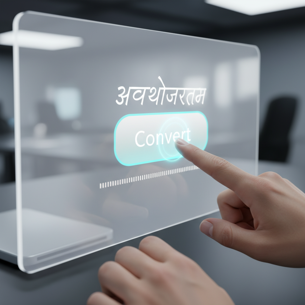 कन्व्हर्टर टूलवर रूपांतरण बटण क्लिक करतानाचे दृश्य.