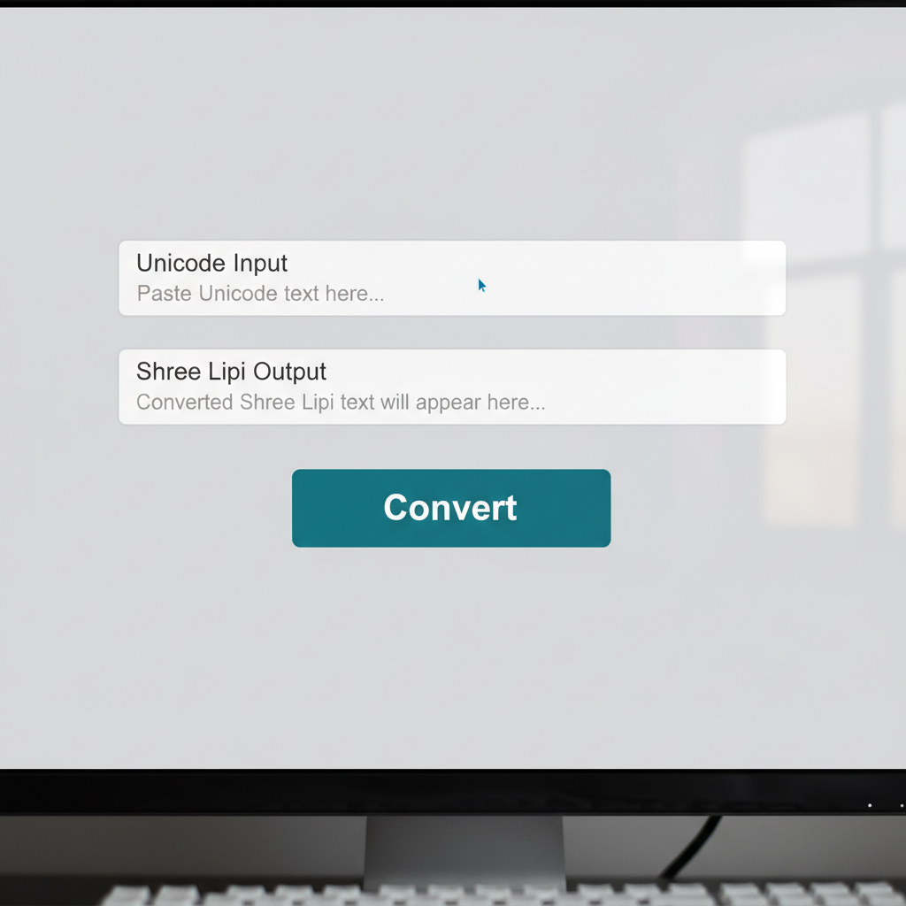 ऑनलाईन फॉन्ट कन्व्हर्टर टूलचा इंटरफेस