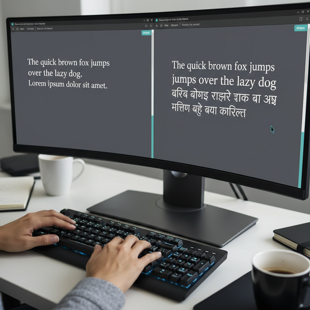 User successfully utilizing the Unicode to DVB-TT Surekh Converter to view converted text.
