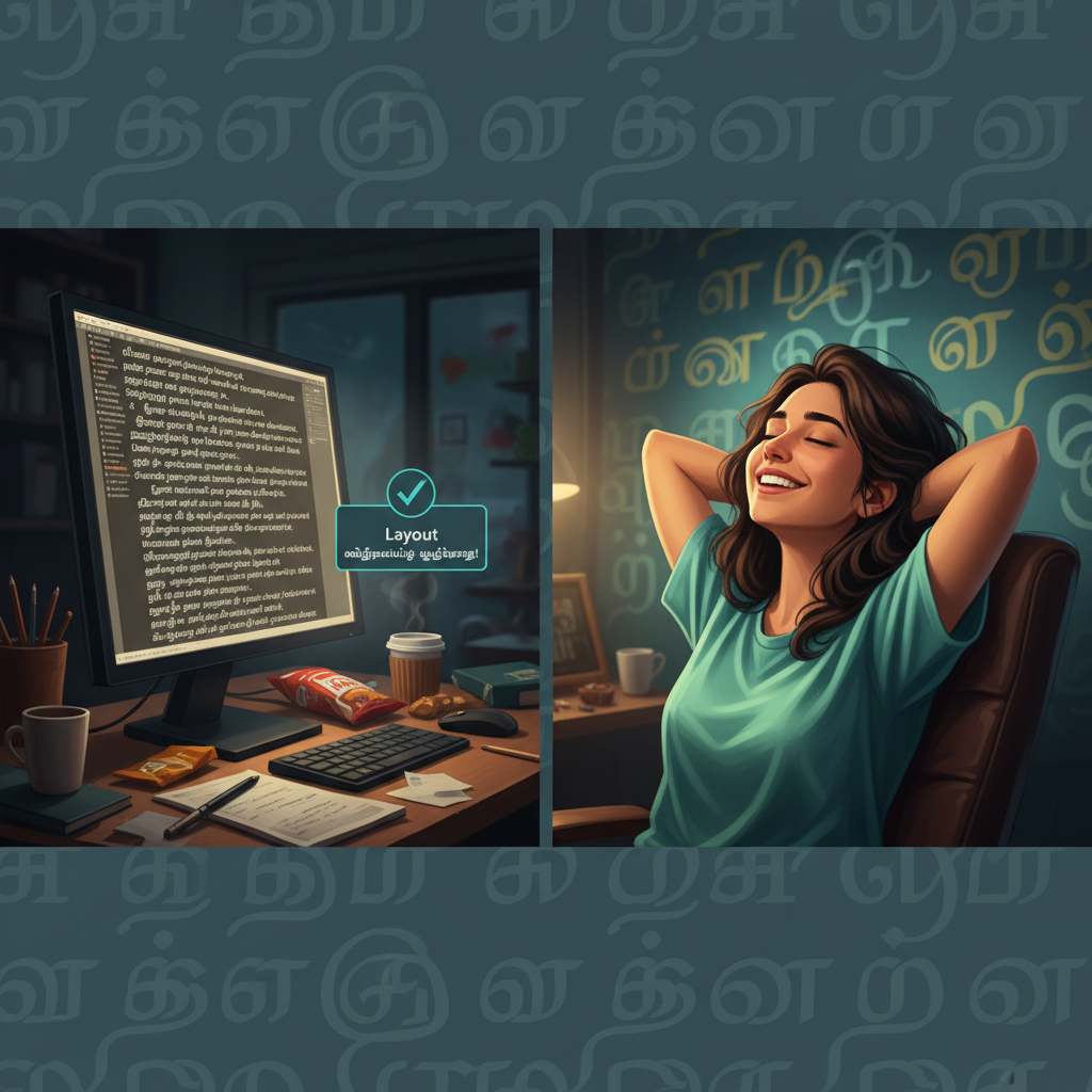 Stmzh எழுத்துரு மாற்றத்தின் பின்னர் திருப்தியுடன் இருக்கும் வடிவமைப்பாளர்.