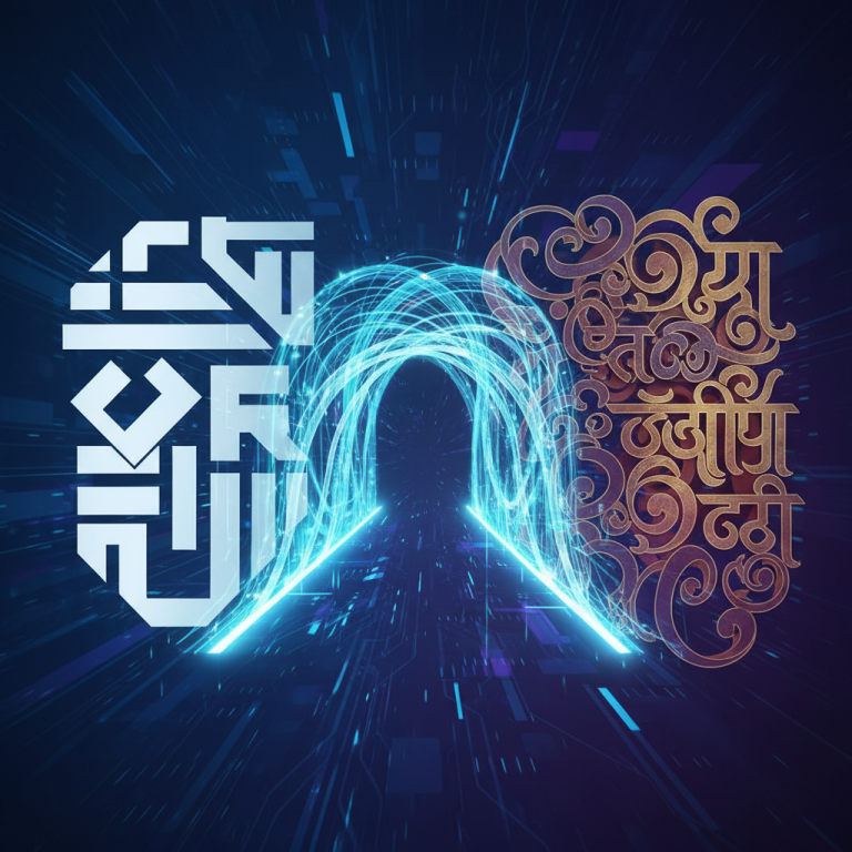 A digital bridge symbolizing the efficiency of the Unicode to Shivaji Font Converter.