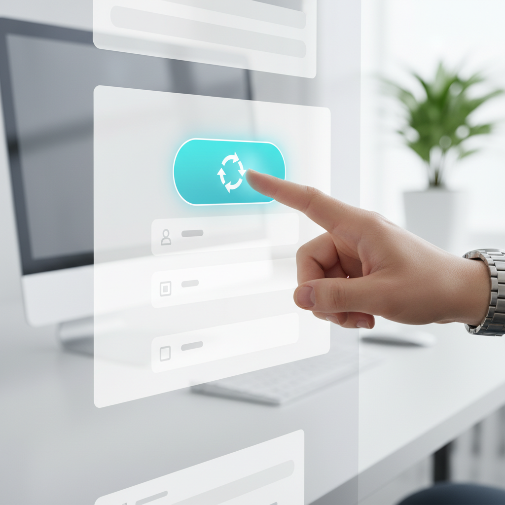 ऑनलाइन फॉन्ट रूपांतरण टूल वापरताना क्लिक करत असलेला हात.