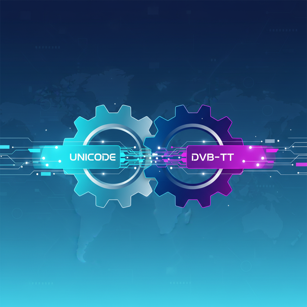 डीवीबी-टीटी फॉन्ट कंपैटिबिलिटी डेटा कंपैटिबिलिटी और फॉन्ट एन्कोडिंग का ग्राफिक चित्रण