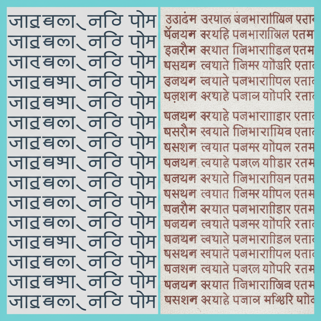 युनिकोड आणि AMS इंडिया फॉन्टची तुलना